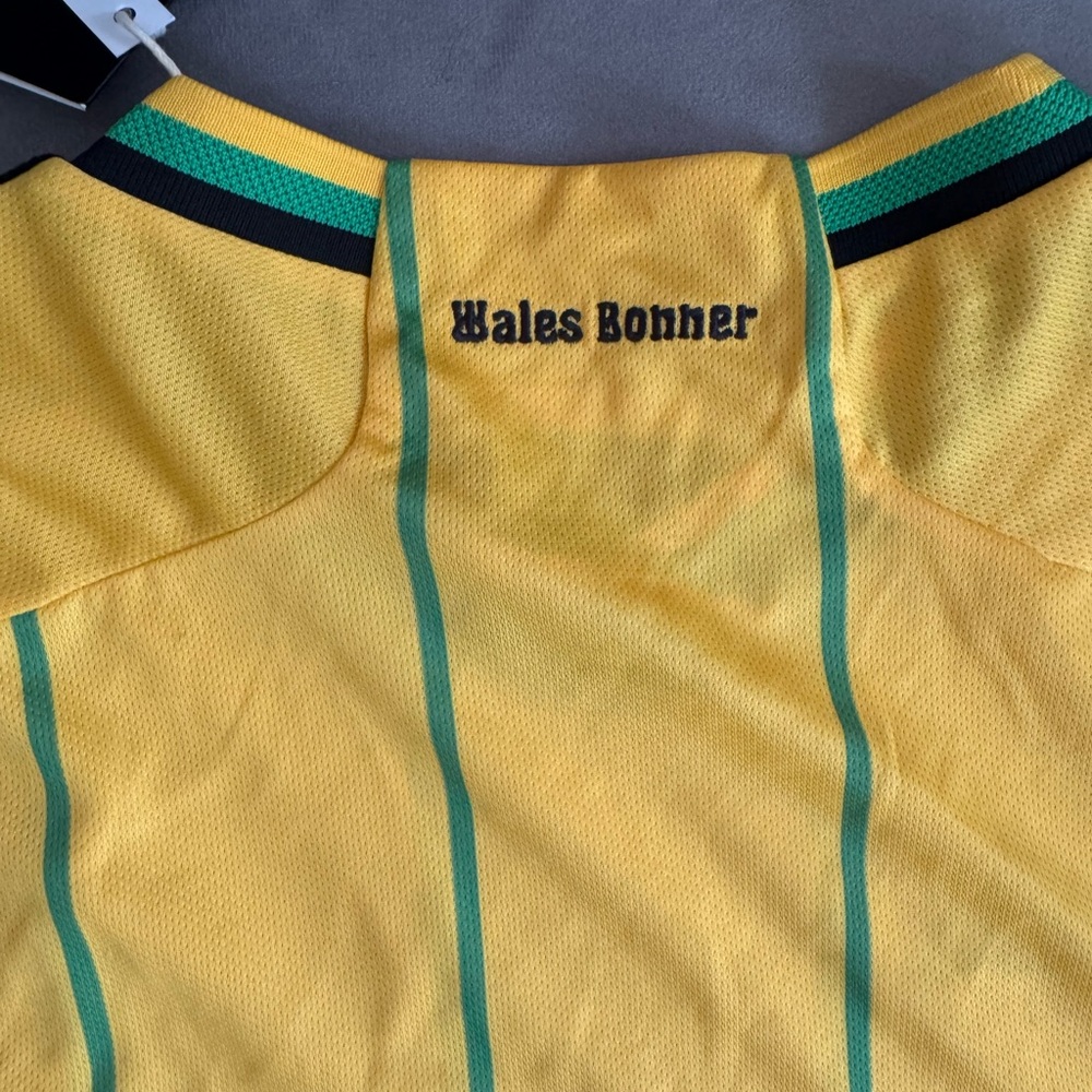 Wales Bonner - Jamaica Yellow Green Striped Football (soccer) Jersey